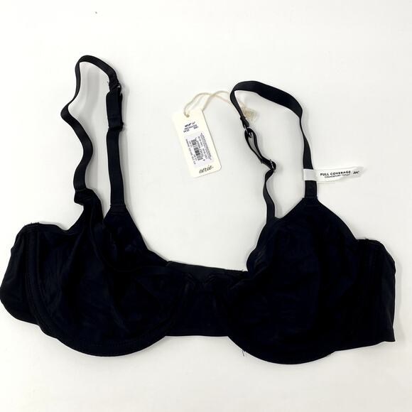 NEW Aerie Smoothez Black Neutral Full Coverage Unlined Underwire Bra 36C - Picture 1 of 3